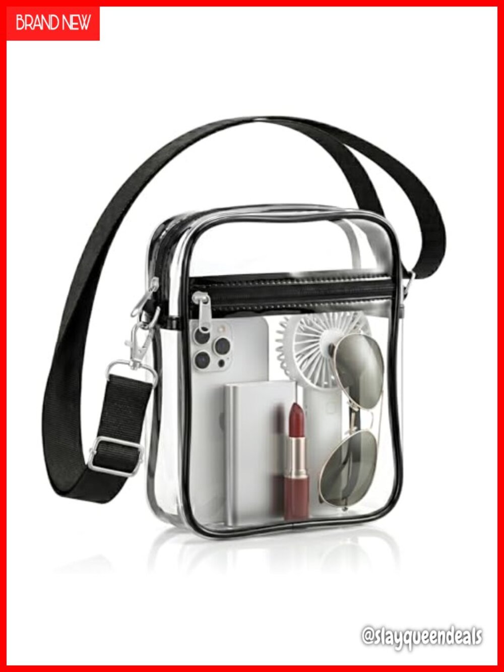 Clear Crossbody Bag Stadium Approved Waterproof PVC Messenger Purse
